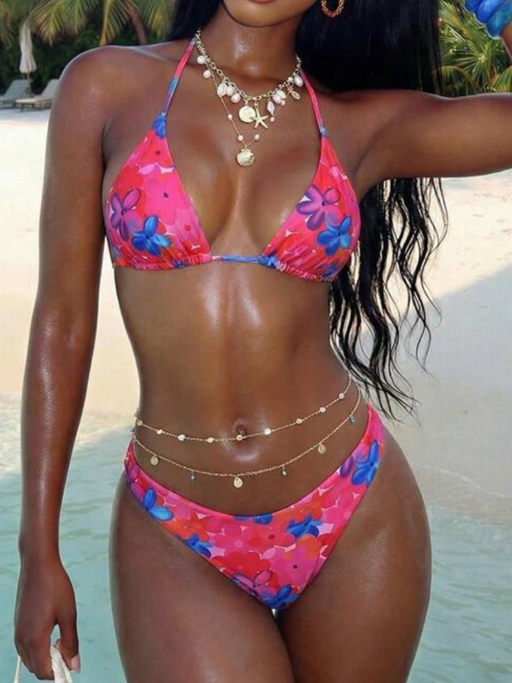 Bright Skies Floral Triangle Bikini Set NEW 🏷️